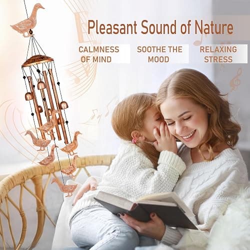 GDNSFIT Duck Wind Chimes for Outside, Metal Windchimes Outdoors, Duck Gifts for Women/Men, Memorial/Birthday Gifts, Garden Decor for Outside, Patio or Yard, Durable Chimes for Outdoors thumbnail 4