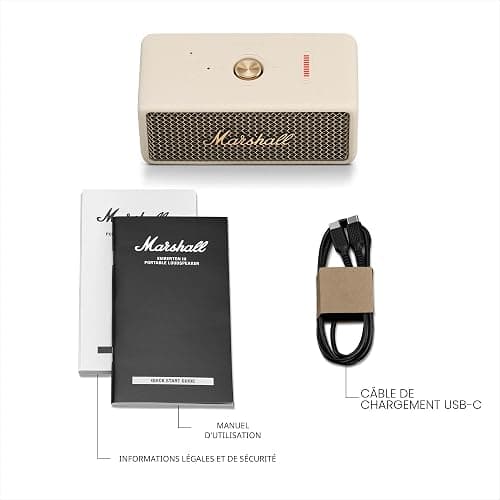 Marshall Emberton III Enceintes Bluetooth Portables, sans Fil, IP67 Résistant à la Poussière et à l'eau, Plus de 32 Heures de Lecture, Charge Rapide - Crème thumbnail 9
