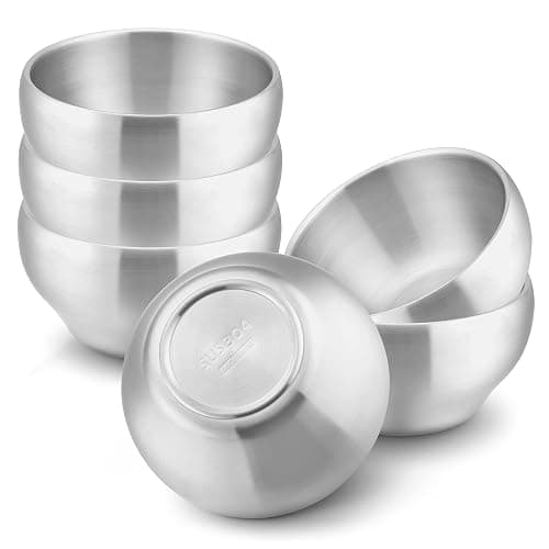 HaWare 6-Piece Kids Bowls, 12oz SUS304 Metal Bowl for Toddler Children, Small Baby Bowls for Feeding/Soup/Snacks, Multipurpose 18/8 Stainless Steel Cereal Bowls, Double Walled, Dishwasher Safe - Image 1