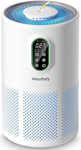 Air Purifiers for Home Large Room up to 1650 ft², WESTHEY H13 True HEPA Air Purifier for Bedroom with Night Light, Air Quality Monitor, Fragrance Sponge, Air Cleaner for Wildfire Smoke Dander Dust - Image 1