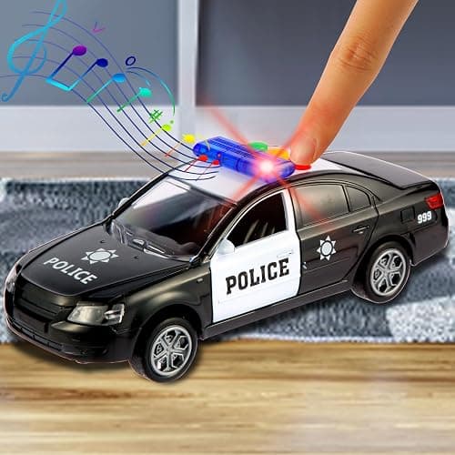 Cemirk Police Car Toy with Lights and Sounds, Friction Powered Cars for Kids, Durable 1:36 Scale Toy Car for Boys and Girls, No Battery Required thumbnail 4