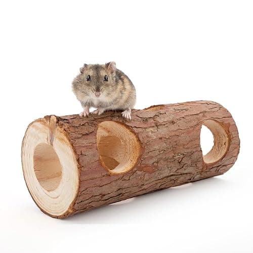 Niteangel Natural Wooden Hamster Mouse Tunnel Tube Toy Forest Hollow Tree Trunk - Image 1