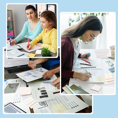 Transparent Sticky Notes - 3x3 inch Clear Sticky Notes Waterproof Self-Adhesive Translucent Sticky Note Pads for Books Annotation, See Through Sticky Note (200 Sheets) thumbnail 6