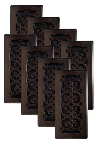 Decor Grates SPH410-RB-8 Scroll Design Floor Register, 4x10, Rubbed Bronze Finish, 8 Pack - Image 1