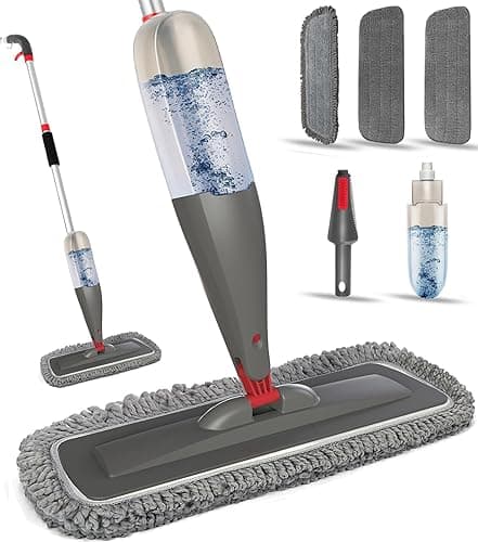 Spray Mop for Floor Cleaning with Washable Pads, Microfiber Wet Mops with 800 ml Refillable Bottle,Reusable Dust Mops with Sprayer for Hardwood Laminate Vinyl Tile Cleaning - Image 1