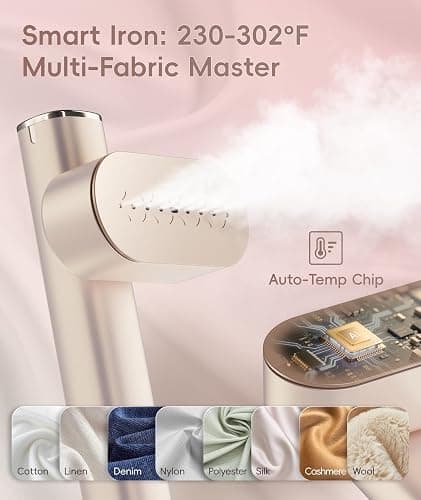 Ilake Travel Steamer for Clothes, 100-240V Dual Voltage Portable Garment Steamer, 1000W Travel Size Handheld Steamer & Iron 2 in 1 for Global & Europe Travel, Business, Home, Rose Gold thumbnail 6