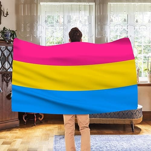 AhfuLife Pansexual Flag - 3x5 Ft Rainbow Pride Flag for Outside - Double Side with Brass Eyelets for Pansexual Party Decor, LGBT Pride Day Party Wedding Decorations thumbnail 5
