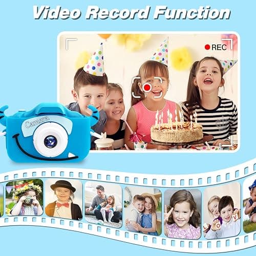 Goopow Kids Camera Toys for 3-8 Year Old Girls Boys,Children Digital Video Camcorder Camera with Cartoon Soft Cover, Best Chritmas Birthday Festival Gift for Kids - 32G SD Card Included thumbnail 5