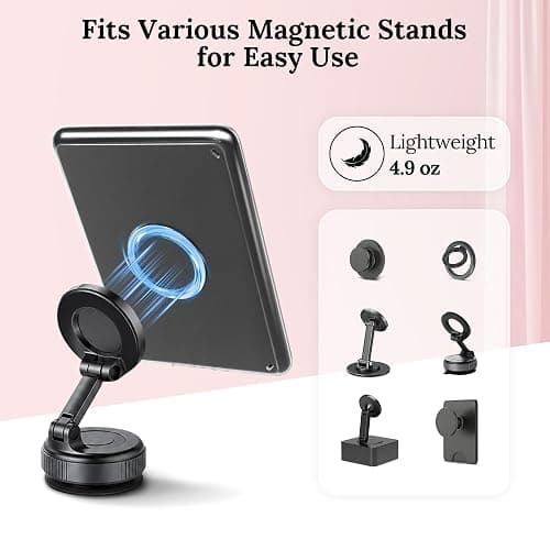 Vane Oak Magnetic Rotating Stand Case for 7'' Kindle Paperwhite & Colorsoft | Magnetic Detachable, Adjustable Stand, Auto Wake/Sleep, Clear PC Case, Soft TPU Edge, Hand Strap, Anti-Slip Grooves, Pink thumbnail 5