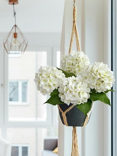 ZYTUYO 4PCS Silk White Hydrangea Artificial Flowers for Home Decor | 19.6 Inch Faux Hydrangea, Latex Petals, with Long Stems, Wedding Party Garden Arrangement, Table Centerpiece, DIY Bouquet thumbnail 6