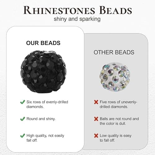 240pcs 24 Colors Rhinestone Beads for Crafts, Sparkle Round Crystal Disco Ball Clay Rhinestone Beads for DIY Jewelry Making Bracelet, Necklace, Earring and Christmas Decoration (10mm) thumbnail 4
