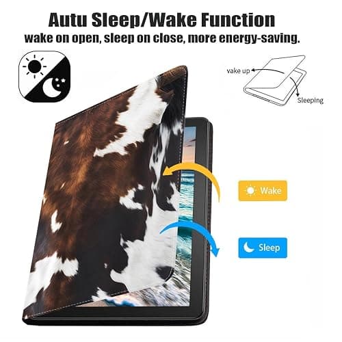 JDHJFBFJNP Case for iPad (A16) 11th Generation 11 Inch 2025, iPad 10th Generation 10.9 Inch 2022, Premium PU Leather Stand Folio Cover with Auto Sleep/Wake, Brown Cow Print thumbnail 3