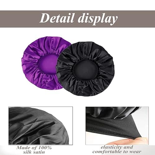 SWEET VIEW Silk Bonnet Satin Bonnet, Silk Hair Wrap for Sleeping, Soft and Comfortable Silk Sleep Cap thumbnail 4