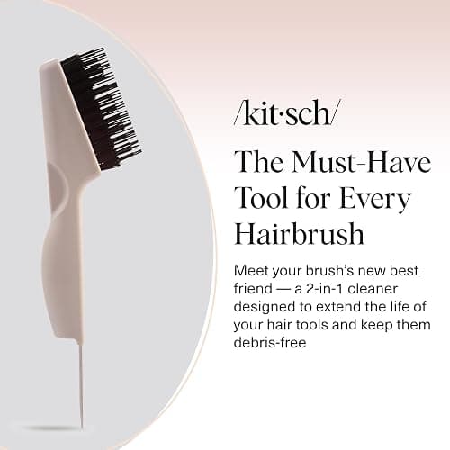 Kitsch Hair Brush Cleaner Tool | Double-Sided 2-in-1 Brush Cleaner for Hair Brushes & Combs | Eco-Friendly Cleaning Tool with Pick & Bristles, Perfect Gifts for Women | Hair Stylist Essentials thumbnail 2
