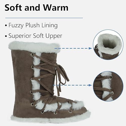 Forfoot Slipper Boots, Cozy Indoor Booties for Women Fluffy Comfortable House Shoes Fuzzy Anti-Slip Boots Winter thumbnail 6
