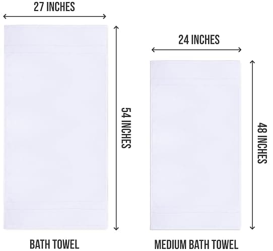 Utopia Towels 6 Pack Bath Towel Set (27 x 54 Inches), 500 GSM 100% Ring Spun Cotton Medium Lightweight and Highly Absorbent Quick Drying, Premium Towels for Hotel, Spa and Bathroom (White) thumbnail 3