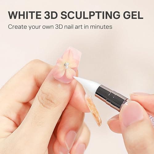 MIZHSE Clear 3D Skulptur Nail Gel, 3D Gel Nail Art für Modellierung, Clear Skulptur Nagel Glue Non Stick Hand, Rhinestone Glue für Nails Art mit Silikon Nagel Pinsel, DIY Maniküre Werkzeug 30g 1PC thumbnail 4