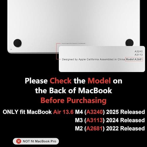 MEEgoodo Case for MacBook Air M4/M3/M2 13.6 inch 2025 2024 2022, Fit Model A3240 A3113 A2681, Compatible with MacBook Air 13 inch, Laptop Hard Shell Case with Keyboard Cover, Clover thumbnail 2