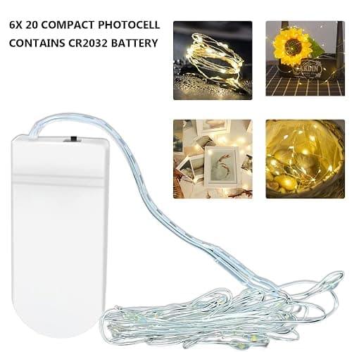 Jsdoin LED Mini Lichterkette mit Batterie, 6x20er Micro Lichterkette außen Batterie, 2M DIY kleine Lichterketten Wasserdicht für Party Hochzeit Weihnachten Beleuchtung Deko (WarmWeiß) thumbnail 3