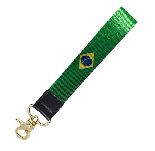 Brazil Flag Keychain,Brazilian Wristlet Strap Lanyard Keychain Holder with Key Ring Cell Phone lanyards Key Chain Holder,Be Used for Car ID Backpacks Luggage Motorcycles,Gifts - EDC. - Image 1