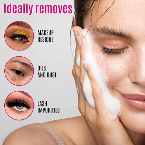 STACY LASH Lash Shampoo Kit Foaming Cleanser with Eye Lash Spoolies & Rinse Bottle & Cleansing Pad & Brush for Eyelash Extensions & Clusters & Natural Eyelashes thumbnail 4