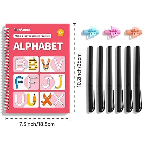 Timetome Magic Grooved Writing Practice Books for Kids 3-8 | Reusable 3D Groove Handwriting Practice Workbooks for Kids, Large Preschool Writing Books with Disappearing Ink for Kids 5-7 thumbnail 2