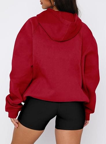 onlypuff Women Pullover Sweatshirt Long Sleeve Hoodies Kangaroo Pocket Fleece Basic Sweater thumbnail 3