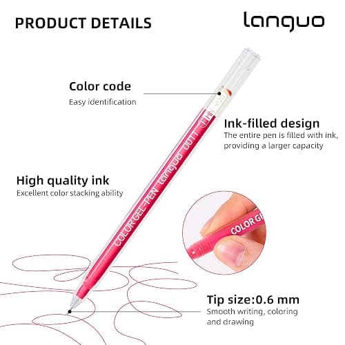 languo Gel Pens for Adult Coloring Books, 99 Colors Set Gel Colored Pens Marker, Perfect Gel Pens for Adult Drawing Doodling Journaling, Art Supplies and DIY Crafts thumbnail 2