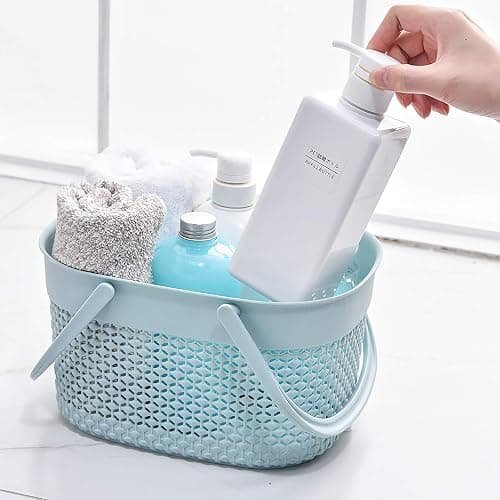 rejomiik Portable Shower Caddy Basket, Plastic Organizer Storage Tote with Handles Toiletry Bag Bin Box for Bathroom, College Dorm Room Essentials, Kitchen, Camp, Gym, Blue | Plastic, Organizer, Storage Tote, Toiletry Bag, Bin Box, for Bathroom, College Dorm Room Essentials, Kitchen, Camp, Gym thumbnail 7