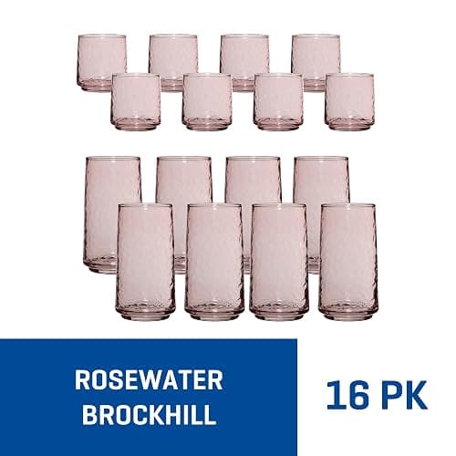 Anchor Hocking Rosewater Brockhill Drinking Glasses (16-Pieces, 12-ounce and 18-ounce, dishwasher safe) thumbnail 2