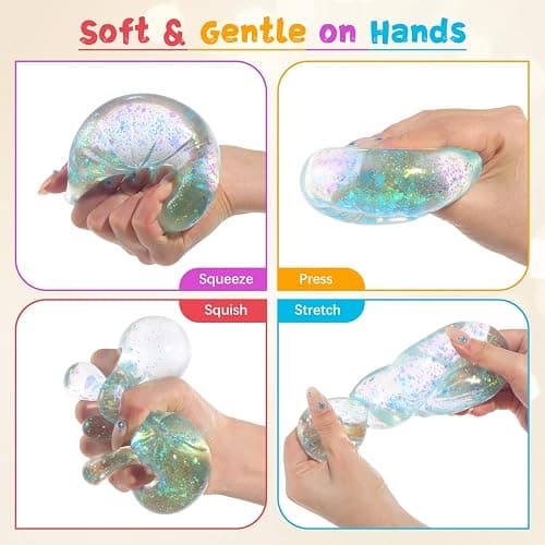 Sugar Glitter Dumpling Squishy,Viral Bao Bun Squishy Dumling Mystery Box,Stress Relief Fidget Squeeze Toy for Holiday & Birthday Gifts (Pink) thumbnail 3