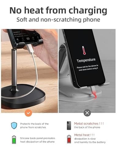 LISEN Cell Phone Stand Adjust for iPhone Phone Holder for Desk, Office Desk Accessories PC Gaming Gifts for Her Essentials Kitchen Gadgets Fit Telephone OtterBox Case Switch iPad Air Tablet 4-10 in thumbnail 4