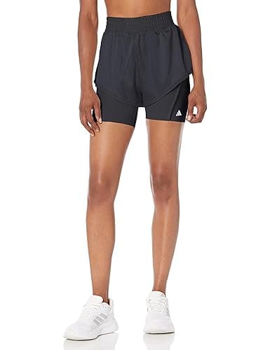 adidas Women's Power Aeroready Two-in-one Shorts - Black/White - Small