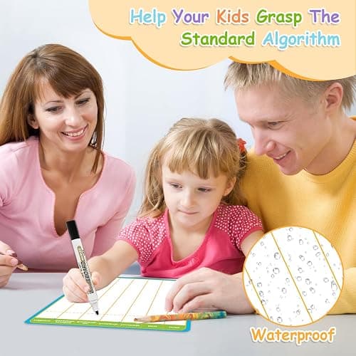 PraxiKidy 12 Pack Long Division Dry Erase Card Chart,12" x 9" Multiplication Flash Card Math Manipulative Small Whiteboard for Student Teacher 2ND 3RD 4TH Grade Classroom Homeschool Supplies Essential thumbnail 7