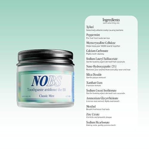 NOBS (No Bad Stuff) Toothpaste Tablets - Nano Hydroxyapatite, Fluoride & Plastic Free, Eco & Travel Friendly - Remineralize with NHA (1 Month) thumbnail 5