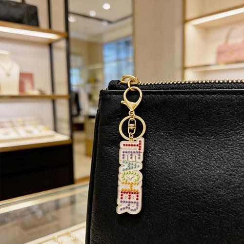 ONLYJUMP Teacher Keychain for Women Rainbow Pencil Book Trendy Crystal Keychain Teachers Appreciation Gifts for Professors thumbnail 2