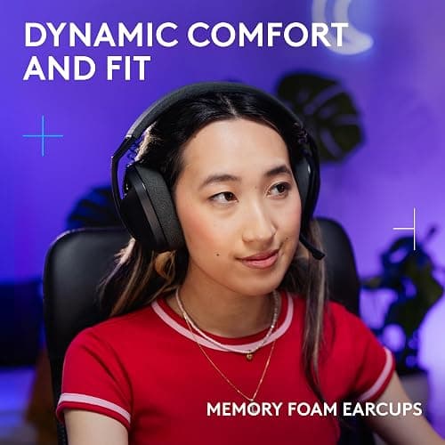 Logitech G321 Lightspeed Wireless Bluetooth Gaming Headset, Dynamic Comfort and fit, 16 kHz Boom mic, 20+ hrs Battery, PC, PS4, PS5, Nintendo Switch, Mobile - Black thumbnail 2