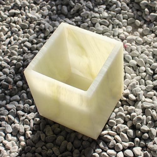 Natural Light Green Onyx Toothbrush Holders for Bathroom, Marble Makeup Brush Holder Countertop Organizer thumbnail 2