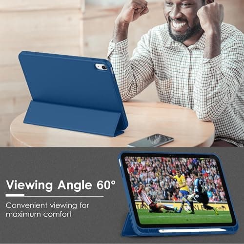 ToaPoia Case for iPad (A16) 11 Inch 2025/iPad 10th Generation 10.9 Inch 2022, Slim Trifold Stand Protective Cover with Pencil Holder and Soft TPU Back,Support Auto Sleep/Wake (Navy Blue) thumbnail 5