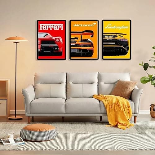 9 Stück Auto Posters, Supercar Poster, Supersportwagen Wall Art für Jungen und Männer, Schlafzimmer, Rennwagen-Wandkunst für Büro Wohnzimmer, Wohnzimmer, Geschenk für Autoliebhaber, Jugendliche thumbnail 6