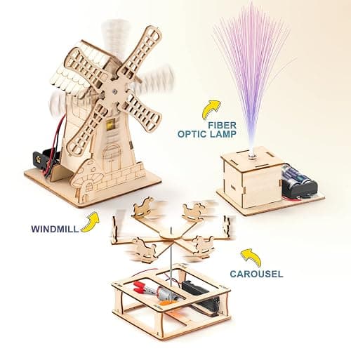 5 Individual STEM Science Kits for Kids, Wood Arts and Craft Kits 8-12 | STEM Toys for Boys Girls Age 8-13 8 10 12 14 Birthday Gift Idea, 3D Puzzles Building Engineering Model Set thumbnail 4