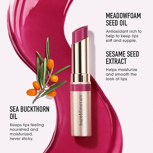 bareMinerals Dewy Lip Gloss-Balm, Hydrating Lip Gloss + Tinted Lip Balm Hybrid, Shine Finish + 24HR Hydration, For Soft + Smooth Lips, Non-Sticky, Vegan thumbnail 5