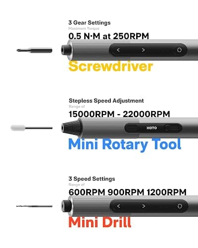 HOTO SNAPBLOQ 3-in-1 Mini Tool Kit for DIY & Craft Projects, Drill Pen, Rotary Tool & Precision Screwdriver with Magnetic Modular System, 114 Accessories for Jewelry Making, Model Craft & Creative Han thumbnail 3