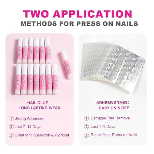 ESUOHYM 14 Sets Press On Packaging Nails Acrylic Nail Storage Display box | Disposable Nail Supplies with Clear Storage Cases, Holographic Bags, Glues, Cards, Tab, File, Stick, Prep Pads for Nail Salon thumbnail 7