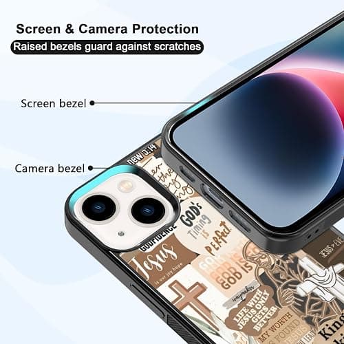 MMYAJT Classic Religious Sayings Christian Phone Case Fit for iPhone 14 — TPU Brown Aesthetic Cross God Jesus Phone Cover Gift for Boy Girl Men Women thumbnail 2