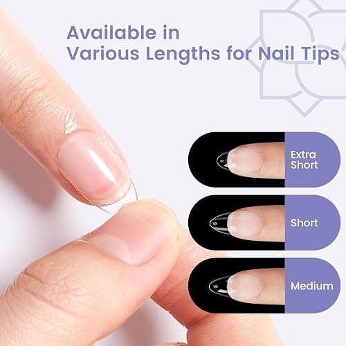 Extra Short Almond Nail Tips: 240Pcs Small Almond Shape Soft Gel Fake Nail Tips for Nail Extension, 12 Sizes Full Cover Clear Press on Nails for Girls for Home DIY Salon thumbnail 4