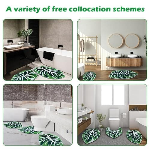 Baahrnom U Shaped Toilet Rug 24" x 20" Extra Soft Absorbent Microfiber Contoured Bathroom Rugs Non Slip Toilet Rugs for Bathroom U Shaped Washable Unique Aesthetic Toilet Bath Mat - Dsy 24l X 20w"u Shaped thumbnail 8