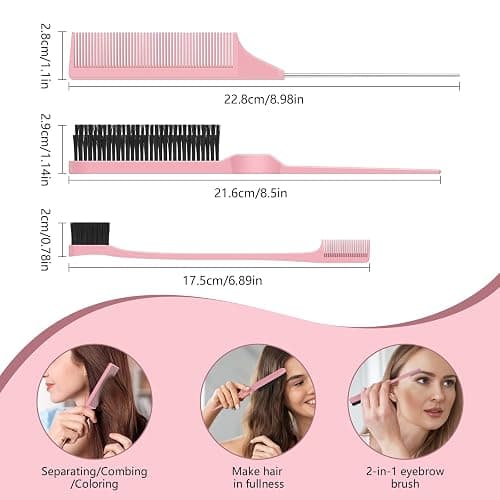 Curl Defining Brush, Curly Hair Brush, Slick Back Hair Brush, For Combing and Shaping Curls in All Hairstyles to Reduce Pulling (Pink) thumbnail 5