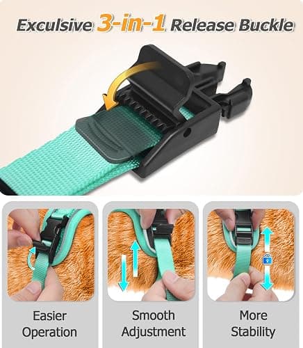 Halypet Cat Harness and Leash Set [MAX Safety 4th-Gen Upgrade] Escape Proof Adjustable Cat Leash Comfortable Soft Vest Easy to Wear Kitten Harness with Reflective Strip for Cats Walking, M Green thumbnail 4