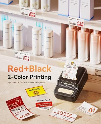 NIIMBOT B21 Pro Label Maker, 300DPI HD Label Printer, Ideal for Notes,Photos, Study Graphics, Memo Maker,50x30mm Label(Black) thumbnail 2